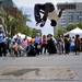 Ann Arbor resident Maurice Archer does a backflip as he break dances in front of a crowd June 2 during the African American Festival in downtown Ann Arbor.
Jeffrey Smith | AnnArbor.com